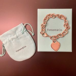 tiffany & co. silver heart tag charm bracelet